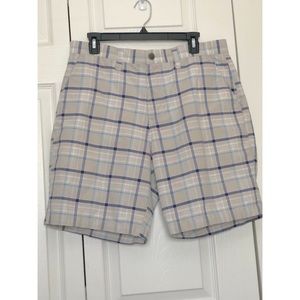 Croft & Barrow Mens Plaid Blue and Cream Shorts